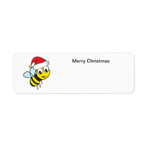 Etiqueta Abeja de las Felices Navidad