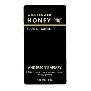 Etiqueta Abeja de miel de oro moderno