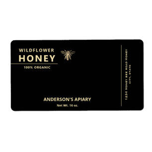 Etiqueta Abeja de miel de oro moderno