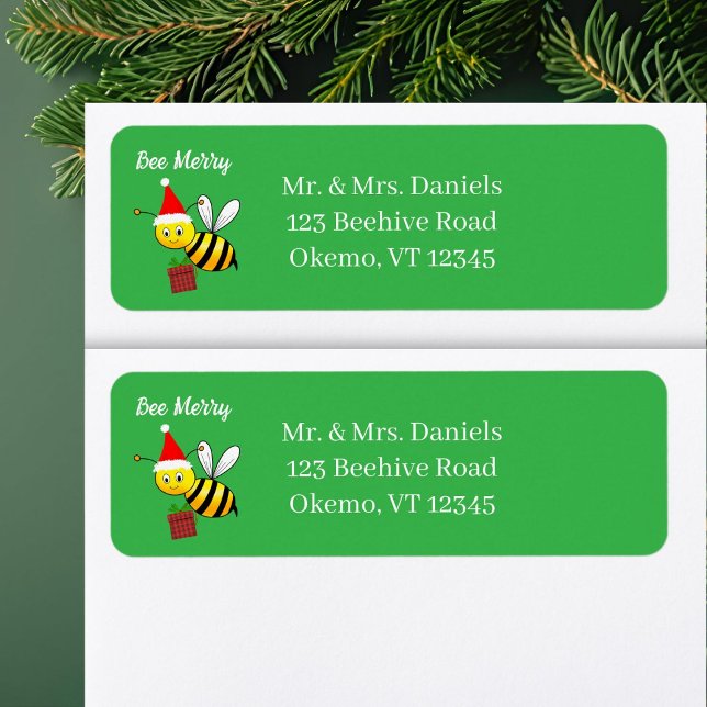 Etiqueta Abeja de Navidad con regalo Abeja Dirección de dev (Subido por el creador)