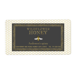 Etiqueta Abeja de oro rústico vintage