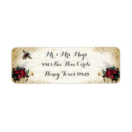 Etiqueta Abeja gótica y Rosas