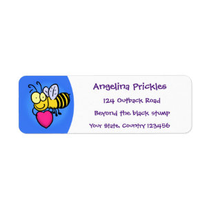 Etiqueta Abeja graciosa y linda con ilustracion personaliza