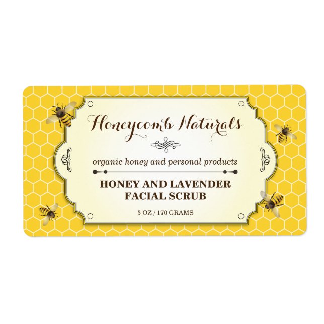 Etiqueta Abeja hecha a mano (Frente)