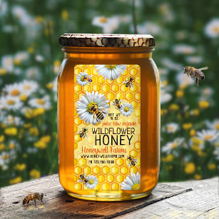 Etiqueta Abejas de miel Flores de miel de abejas
