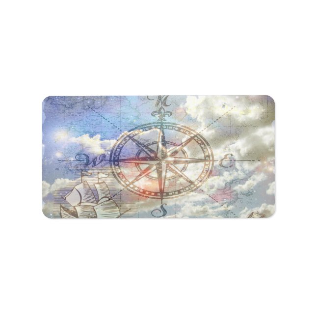 Etiqueta Abrújula de nubes (Frente)