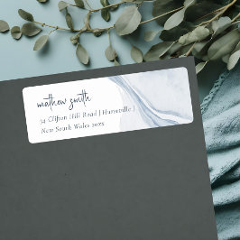 Etiqueta Abstract Blue Coastal Beach Water Address