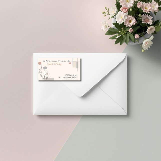 Etiqueta Abstract Pastel Design: Modern Florals & Geometry (Subido por el creador)