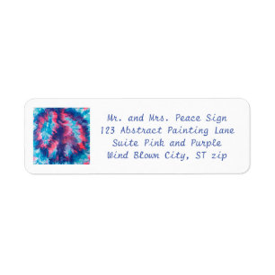 Etiqueta Abstract Pink Purple Blends Peace Sign Address