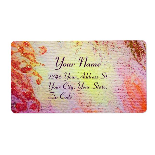 Etiqueta ABSTRACTAS DE ORO , rosa suave amarillo (Frente)