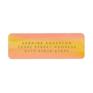 Etiqueta Abstracto Color de agua Bandas rosadas Dirección d