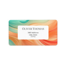 Abstracto de terracota y acuarela verde jade