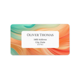 Etiqueta Abstracto de terracota y acuarela verde jade