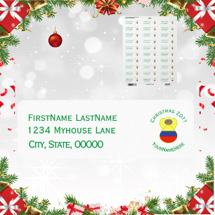 Etiqueta Abuela Angel, Navidades de la bandera de Colombia