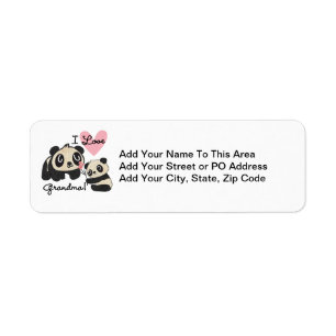 Etiqueta Abuela del amor de los osos de panda I