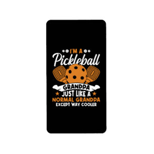 Etiqueta Abuelo Jugador Genial de Pickleball