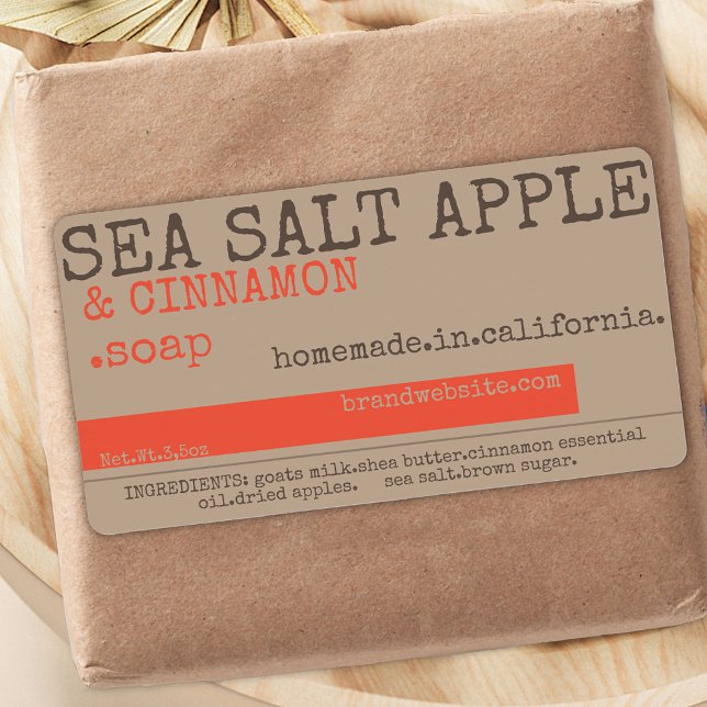 Etiqueta Acondicionamiento moderno de jabón de estilo rústi (Subido por el creador)