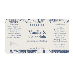 Etiqueta Acondicionamiento natural de ingredientes botánico
