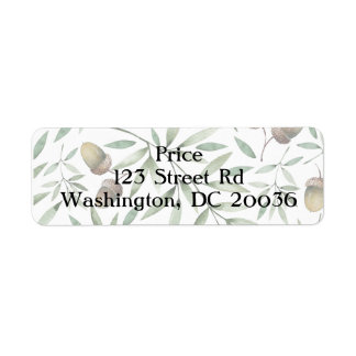 Etiqueta Acorns y greens botánicos