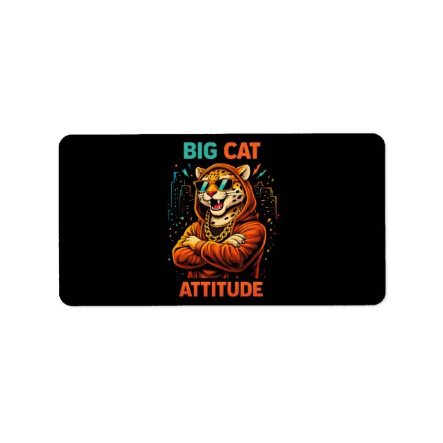 Etiqueta Actitud de gato grande (Frente)