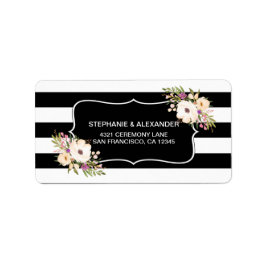 Etiqueta Acuarela Anemone Blooms Dirección Responsable