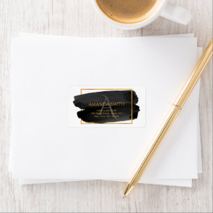 Etiqueta Acuarela artística moderna y oro 