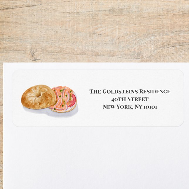 Etiqueta Acuarela Bagels Smoke Salmon (Subido por el creador)