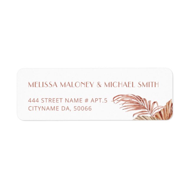 Etiqueta Acuarela Boho Floral Teracotta (Frente)