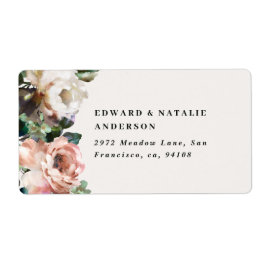 Etiqueta acuarela botánica elegante oscuro moderno rústico