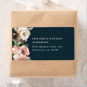 Etiqueta acuarela botánica elegante oscuro moderno rústico