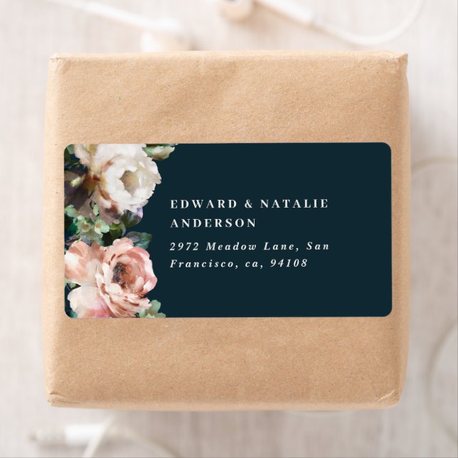 Etiqueta acuarela botánica elegante oscuro moderno rústico (In situ)