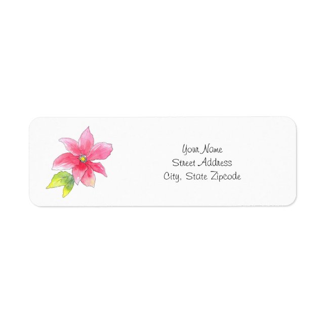 Etiqueta Acuarela "Clematis rosa" y pluma (Frente)