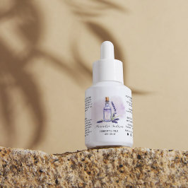 Etiqueta Acuarela de aceites esenciales de lavanda botánica