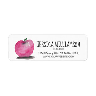 Etiqueta acuarela de Apple PERSONALIZADA, profesor
