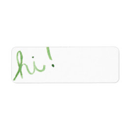 Etiqueta acuarela de primavera "HI"