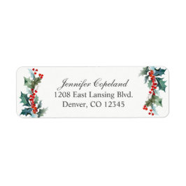 Etiqueta Acuarela de verdor de vacaciones Botánica