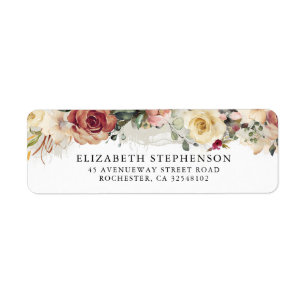 Etiqueta Acuarela elegante de la boda de la floración