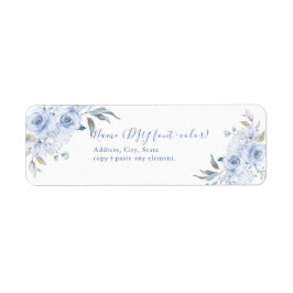 Etiqueta Acuarela floral de PixDezines, Rosas azul turbio