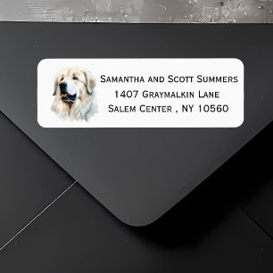 Etiqueta Acuarela Gran Perro de los Pirineos