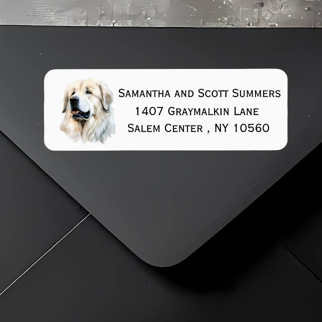 Etiqueta Acuarela Gran Perro de los Pirineos (Subido por el creador)