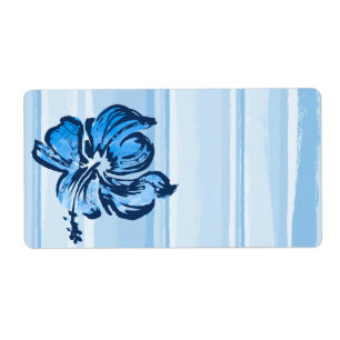 Etiqueta Acuarela Hibiscus Hawai Tropical