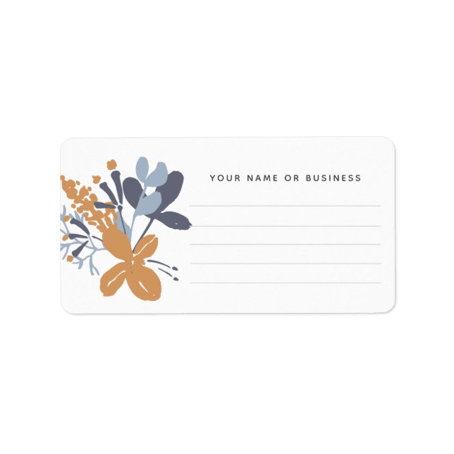 Etiqueta Acuarela hierbas de flores silvestres nombre etiqu (Frente)