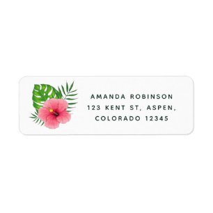 Etiqueta Acuarela Luau de graduación hawaiana Aloha