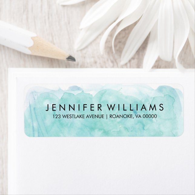 Etiqueta Acuarela moderna de menta (In situ)