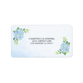 Etiqueta Acuarela moderna Hidrangea Azul Boda RSVP