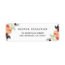 Etiqueta Acuarela Otoño Blooms Floral Bouquet