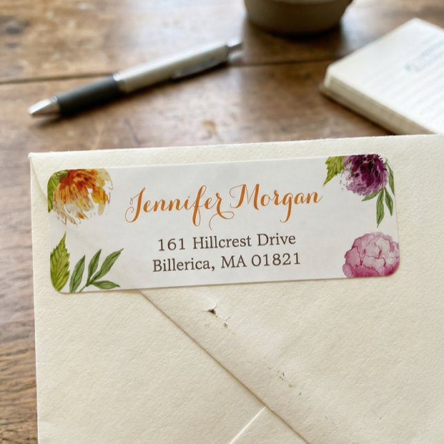 Etiqueta Acuarela Pastel Flores Naturaleza moderna Elegante (Subido por el creador)