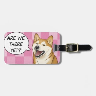 Etiqueta adaptable del equipaje del perro rojo