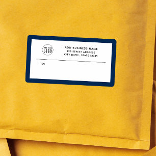 Etiqueta Add Logo Custom Border Business Return Address