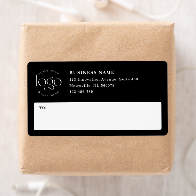 Etiqueta Add Your Own Logo Custom Business Black Shipping (In situ)